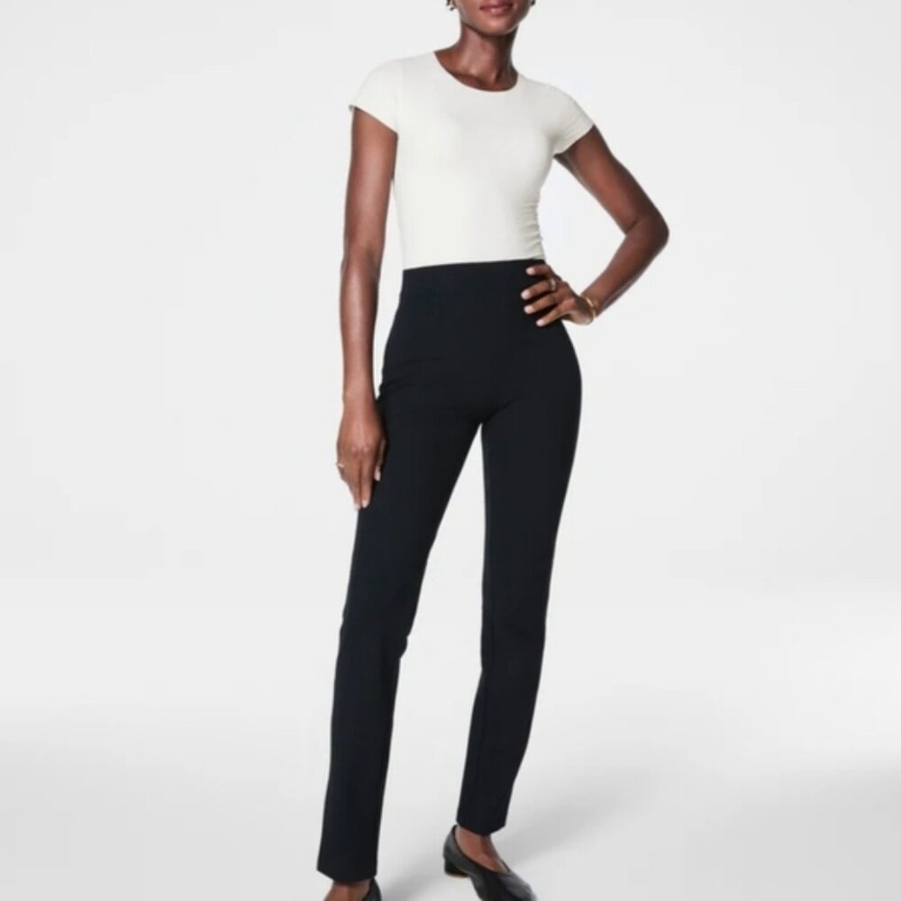 SPANX Smooth PerfectFit Ponte Slim Straight Pant Black Small NWT